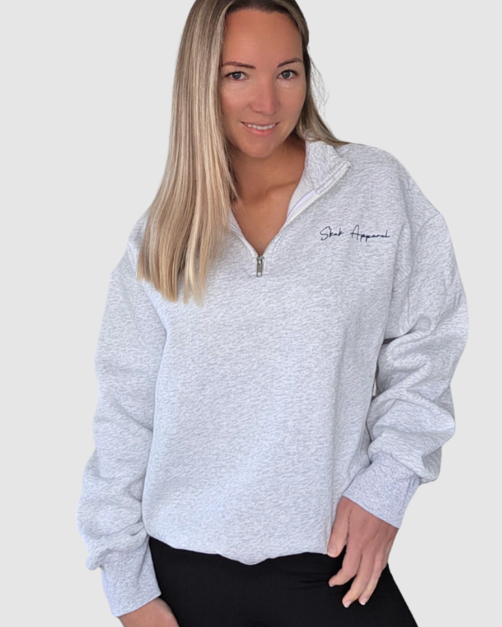 Essential Quarter Zip Marle Grey