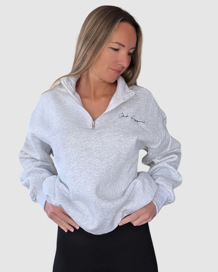 Essential Quarter Zip Marle Grey