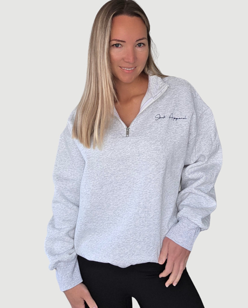 Essential Quarter Zip Marle Grey
