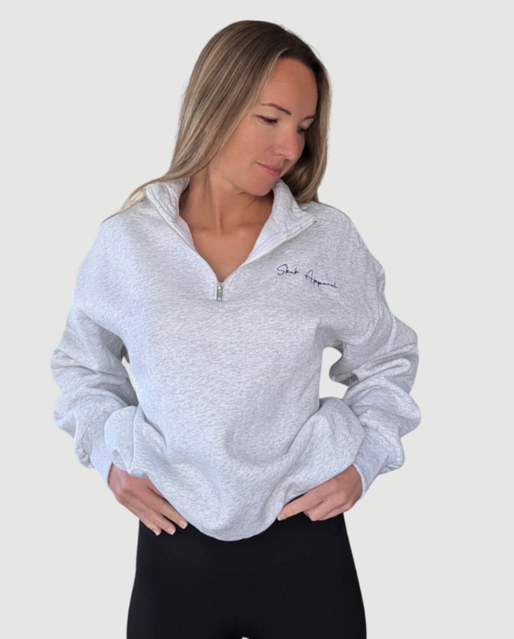 Essential Quarter Zip Marle Grey