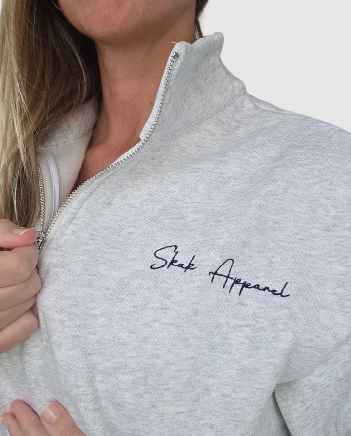 Essential Quarter Zip Marle Grey