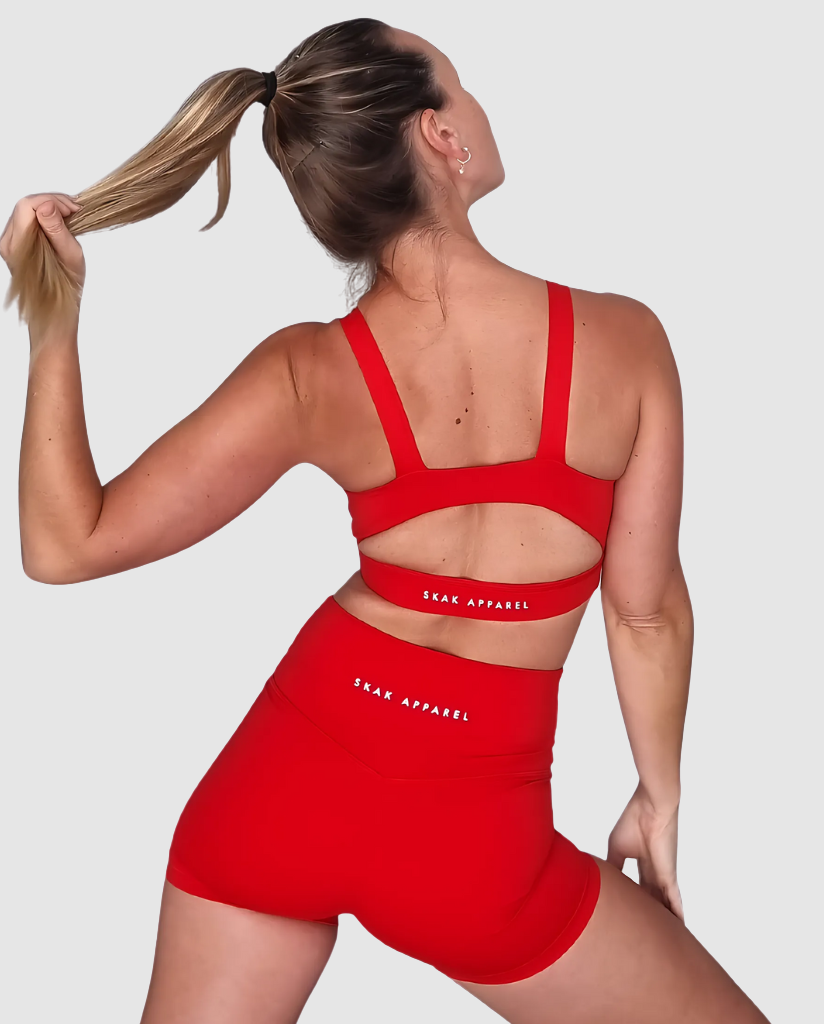 Luxe High Cut Crop Red